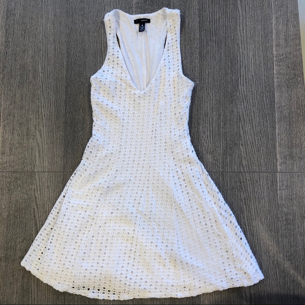 Aqua White Flare Dress